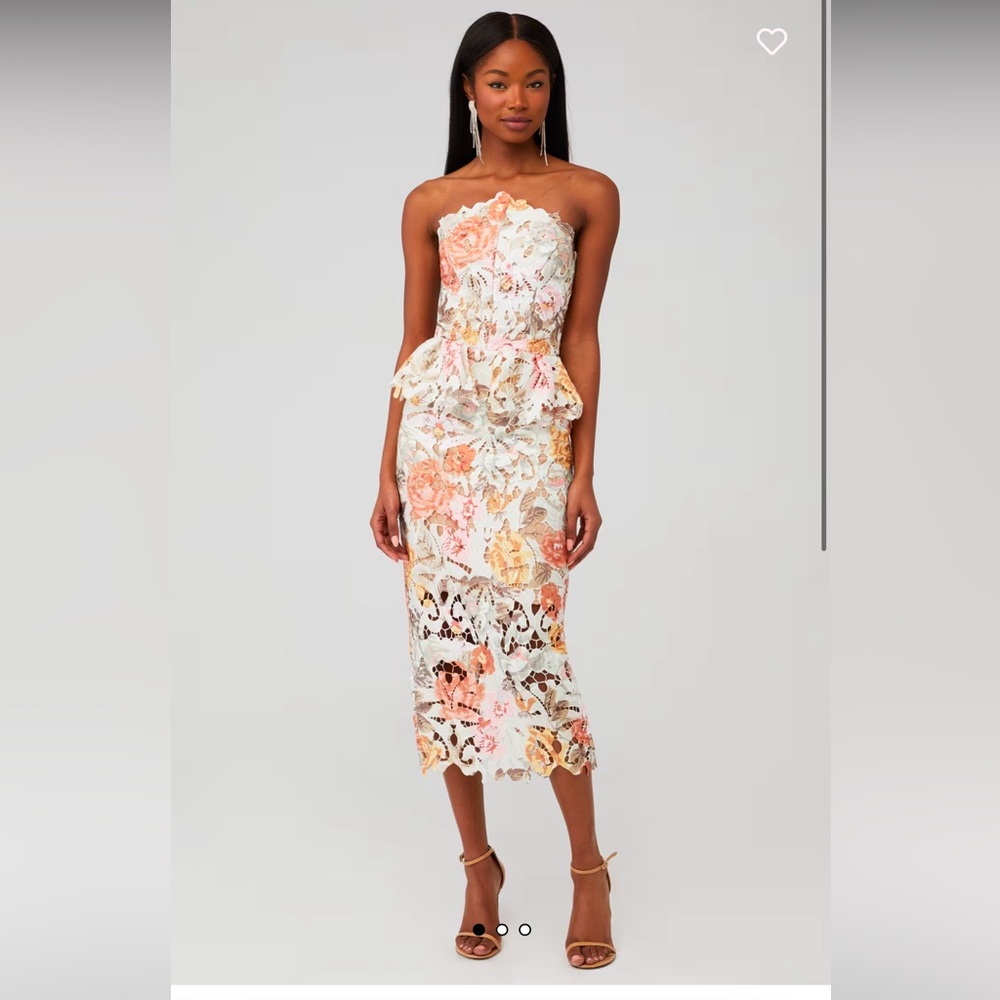 Revolve ELLIATT ADELYNN floral lace strapless DRESS M